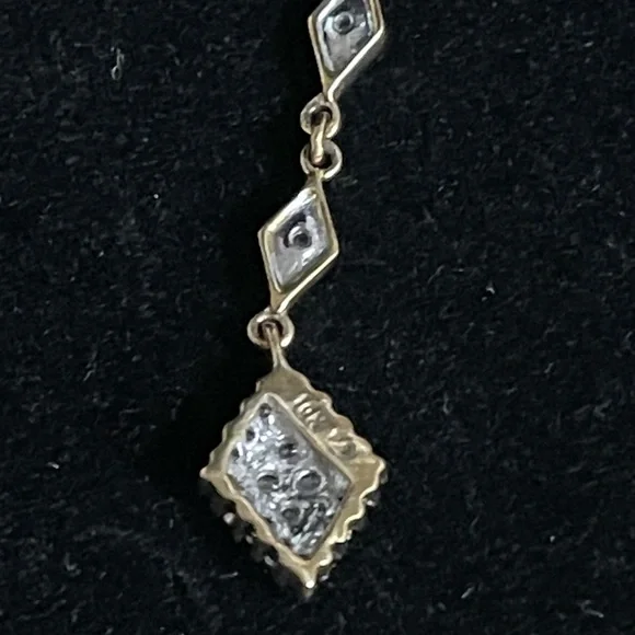 Beautiful Solid 10K YELLOW GOLD 1cttw LONG DIAMOND PENDANT NOT SCRAP. - Picture 11 of 11